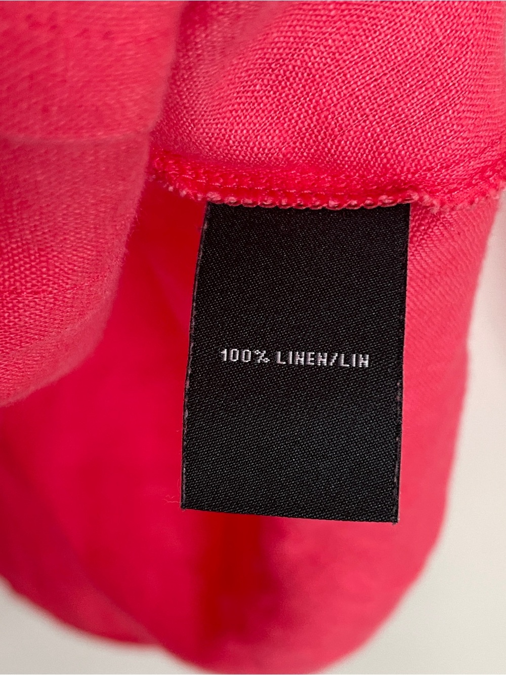 Lafayette 148 Linen Button Down Shirt Women's 10 Coral Pink 3/4 Sleeve Luxury - Picture 9 of 10